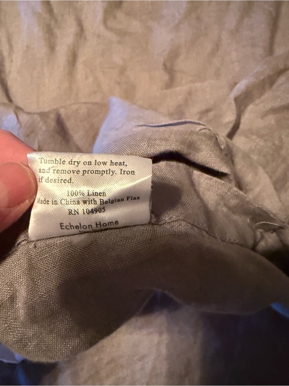 Echelon Washed Belgian Linen Duvet Cover King — Gray - Picture 6 of 8